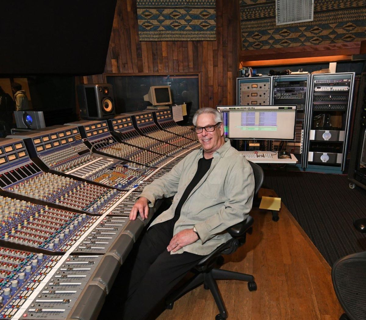 Grammy award winning producer Jeff Weber at mixing board
